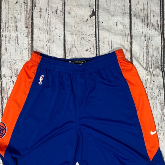 New York Knicks Blue and Orange Uniform NBA Basketball Warmup Shorts - Picture 2 of 5